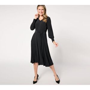 Studio Park Women's Plus Sz Dress 1X X Jane Treacy Faux Wrap Knit Black A665321